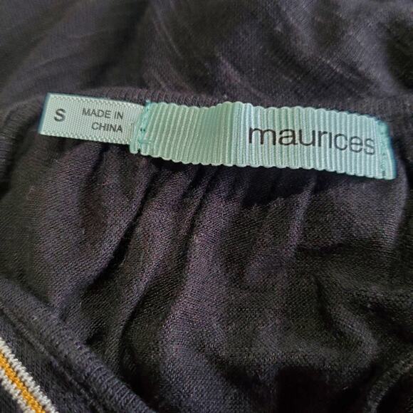 Maurices Black Floral Embroidered Cold Shoulder Spaghetti Strap Top Small - Picture 7 of 7